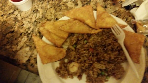 Fried rice & crab ragoon