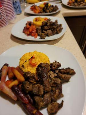 Lamb, couscous, baby carrots