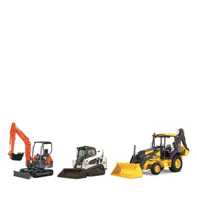 Excavating Equipment including: Skid-steer Loaders & Attachments, Mini Excavators, Backhoes, Trench Shores & Shields