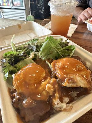 Loco Moco (Daily Special) and plantation iced tea