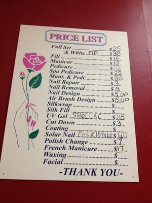 Price list