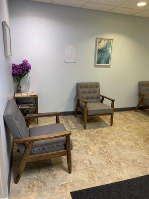 Have a seat in our comfortable waiting room with enough space between chairs to maintain your distance from others!