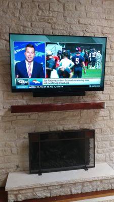 TV w/ Sound bar- Fireplace mounting