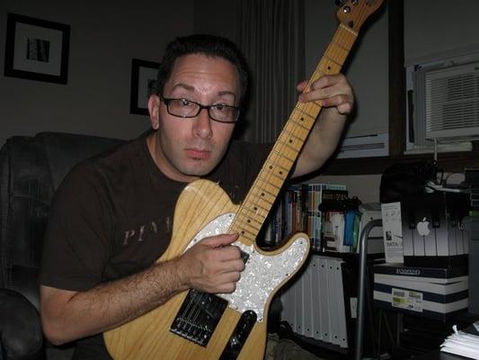 my Fender Telecaster; neck refinished by Dan Wolf, Pickup install and set up by Steve Baker.