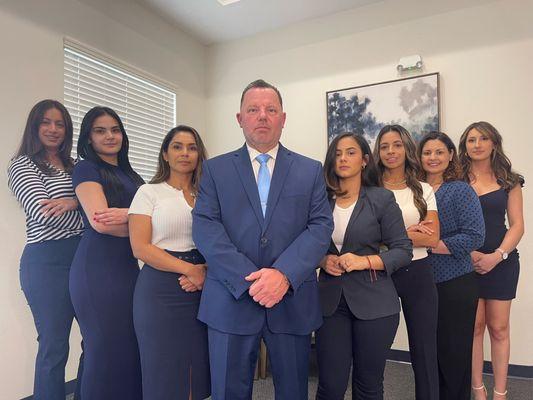 Your Orlando Accident attorney team! From left to right, Nory, Rayleen, Ada, Attorney Rick Martindale, Amanda, Johanna, Bianca, & Kat.