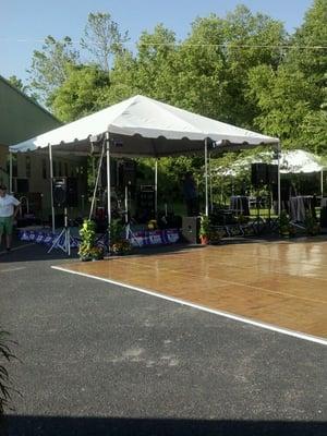 Band tent and dance floor