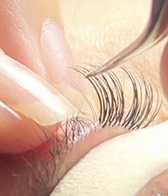 Classic eyelashes extensions.