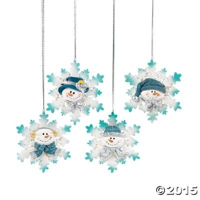 Love these glitter snowman/snowflake ornaments...too cute