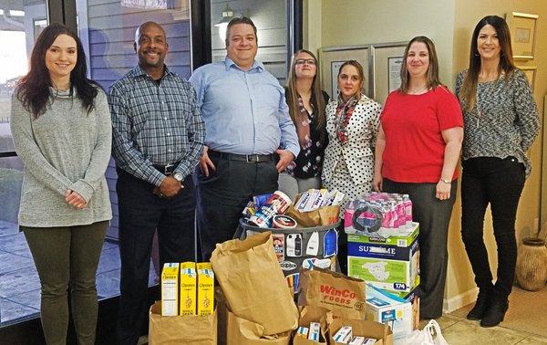 Stanwood Team with donations for Stanwood/Camano Food Bank