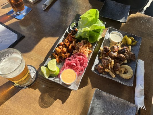 Lettuce wraps and steak bites!