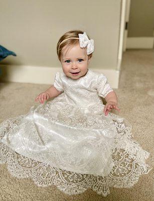 Baptismal gown made from family bridal gown