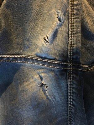 Multiple holes in crotch of jeans!