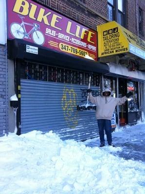 Still putting in hard work day after a blizzard.