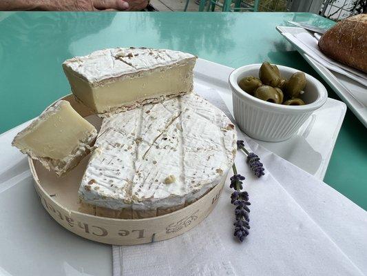 Brie wheel and Mario Garlic Olives