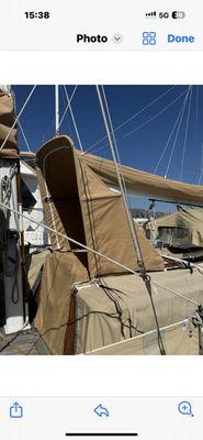 Formosa 41 New hatchway Cover & Dodger with Main and Mizzen Mast Main Stack Systems From H2O Sails