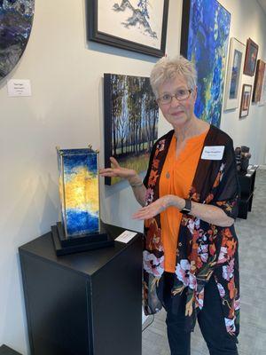 That's me on the Cloud Lamp.  It was selected to be in the Celebrate art show, at the Art League of Henderson County!