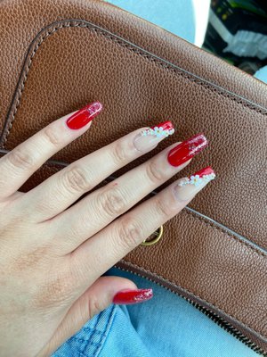 Acrylic Gel Manicure Red Nails  Loved it!