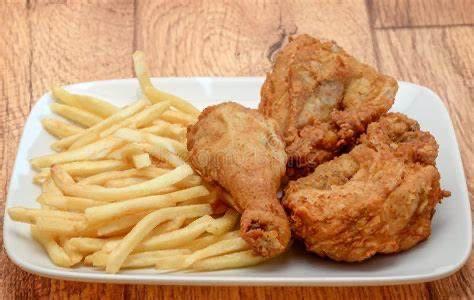 fried chicken & fries