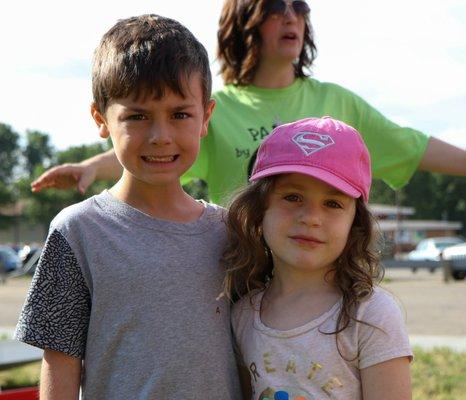 Even the young get in on work of putting together Party At The Park at Eagles Wings in June 2017.