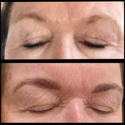 Brow wax & tint before & after