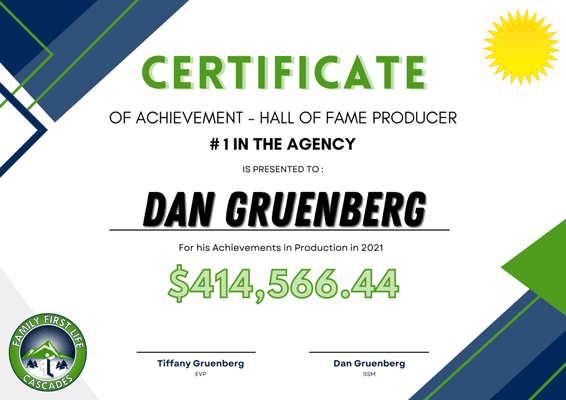 Dan Gruenberg, Agency Owner reaches Hall of Fame 2021