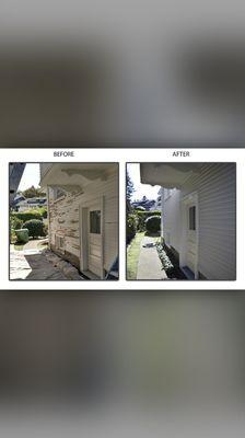 Before and after, exterior painting