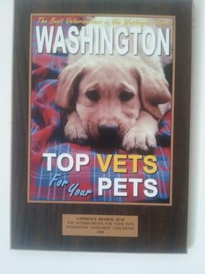 "TOP VET" - Rated by Washington Consumer Checkbook