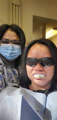 Waiting for the mold to set for veneers. Thanks Abby & Doc!