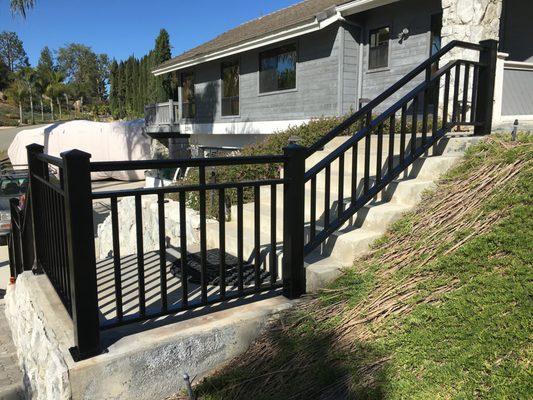 Concrete steps railing