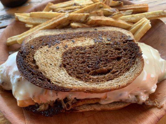 HUGE grouper reuben! So good and has a secret sauce that's out of this world