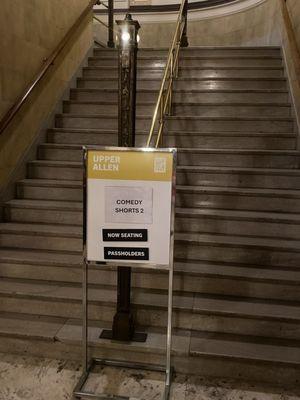 Stairs leading to the Upper Allen Theatre - I saw Comedy Short Stories -- Friday, 12 April 2024