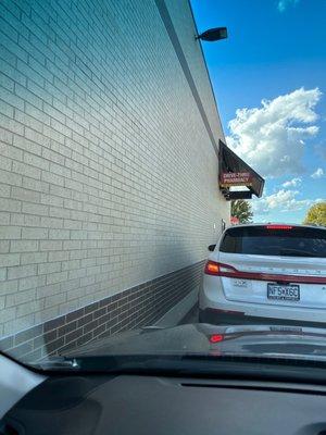 The view from my seat in the drive-through....