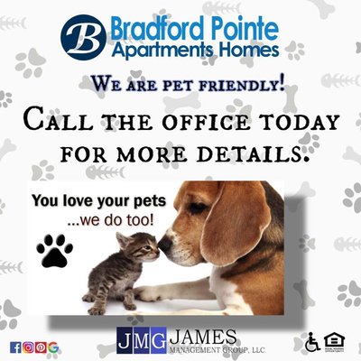 WE ARE PET FRIENDLY!!