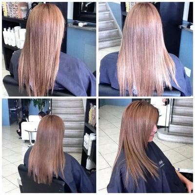 Color + Brazilian Blowout + haircut. by Juliana Sima