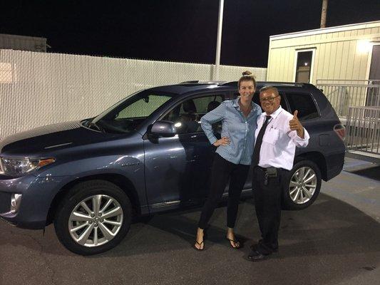 Dennis DP Paz and me after a wonderful and easy buying experience:) LOVE my new Highlander and the price tag too!