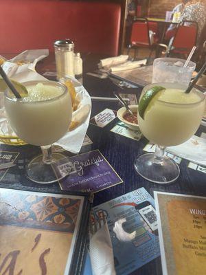 House frozen margaritas. Very good. Not too acidic. Just right