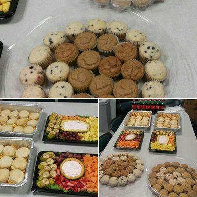 Breakfast and fruit trays.