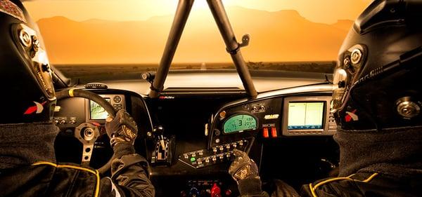 The view from the cockpit of a 1000HP Trophy Truck!