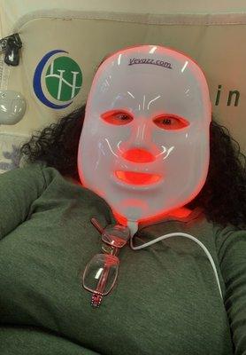 Me with red llight  mask