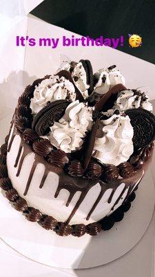 Oreo Triple Chocolate ice cream cake. It was amazing!