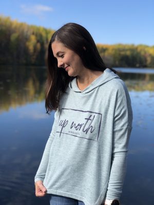 Up North Hoodie in stone green