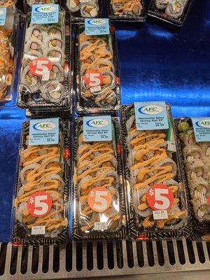 5 dollar sushi day is pretty limited as to what is 5 bucks