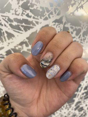 Gel marble manicure