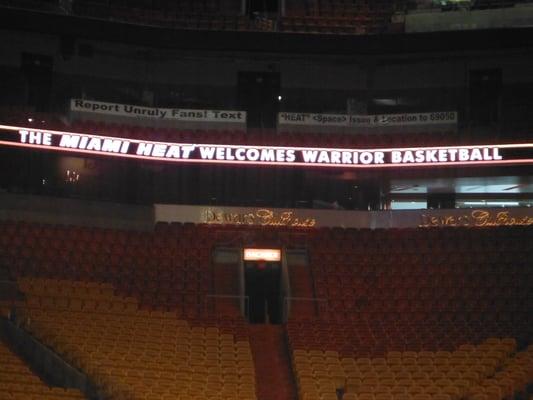 YEP that's our name being welcomed by the Miami Heat!!!! league starts August 31st.  Call Coach Freddy 786-306-2947/