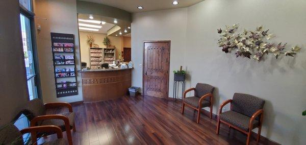 Our front desk is readily accessible to receive patients coming through the door.