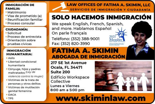 IMMIGRATION SERVICES- ASYLUM; VAWA, U VISA, TPS; FIANCE VIS