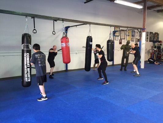 LKJ Adult class. Stick boxing.