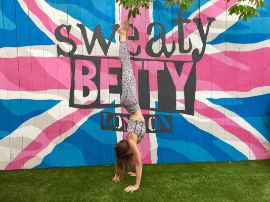 Courtney teaching in the Zen Den at Sweaty Betty!