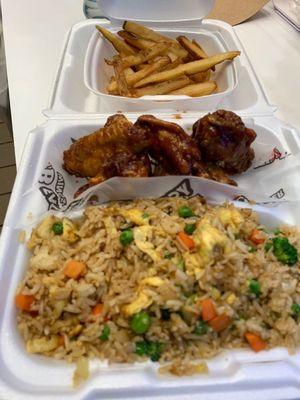 Combo 5
6 piece wings, fried rice, and fries