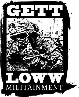 The street logo for Gett Loww Militainment, LLC.